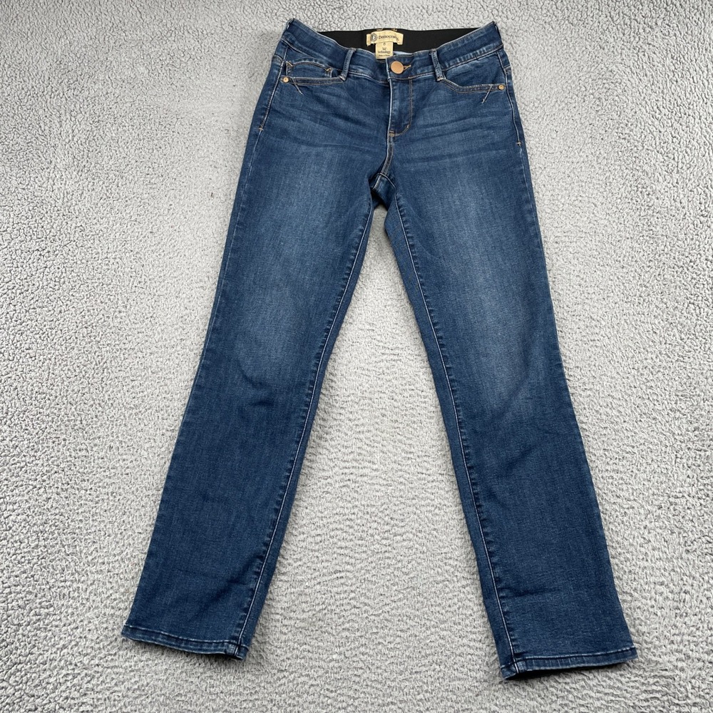Democracy Jeans Womens 6 Blue Ab Technology Straight Leg Stretch Denim Pants